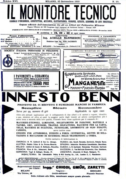 Il monitore tecnico giornale d'architettura, d'Ingegneria civile ed industriale, d'edilizia ed arti affini