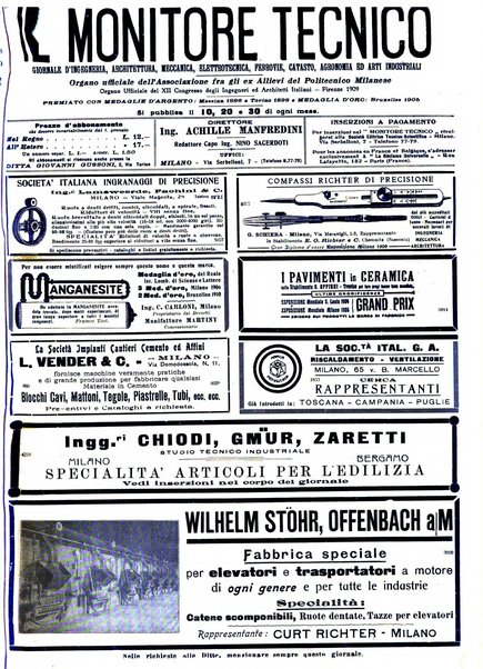 Il monitore tecnico giornale d'architettura, d'Ingegneria civile ed industriale, d'edilizia ed arti affini