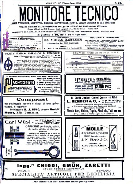 Il monitore tecnico giornale d'architettura, d'Ingegneria civile ed industriale, d'edilizia ed arti affini