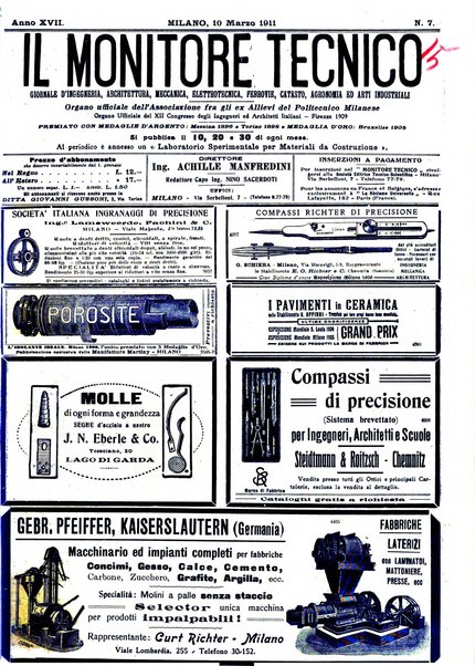 Il monitore tecnico giornale d'architettura, d'Ingegneria civile ed industriale, d'edilizia ed arti affini