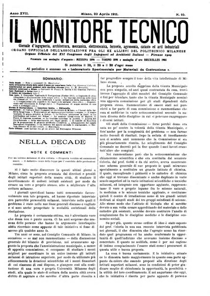 Il monitore tecnico giornale d'architettura, d'Ingegneria civile ed industriale, d'edilizia ed arti affini