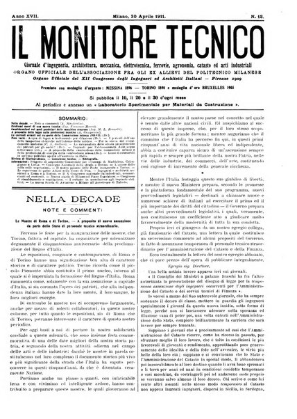 Il monitore tecnico giornale d'architettura, d'Ingegneria civile ed industriale, d'edilizia ed arti affini