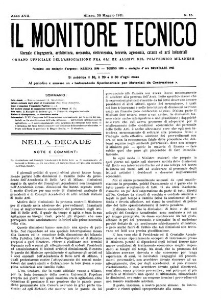 Il monitore tecnico giornale d'architettura, d'Ingegneria civile ed industriale, d'edilizia ed arti affini