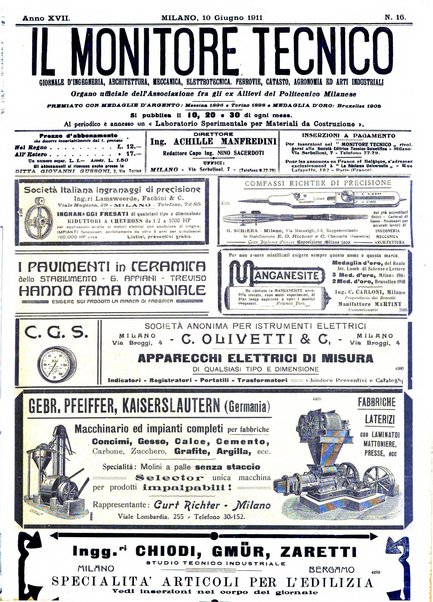 Il monitore tecnico giornale d'architettura, d'Ingegneria civile ed industriale, d'edilizia ed arti affini