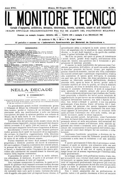 Il monitore tecnico giornale d'architettura, d'Ingegneria civile ed industriale, d'edilizia ed arti affini