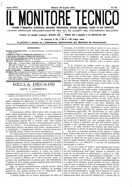 Il monitore tecnico giornale d'architettura, d'Ingegneria civile ed industriale, d'edilizia ed arti affini