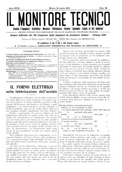 Il monitore tecnico giornale d'architettura, d'Ingegneria civile ed industriale, d'edilizia ed arti affini