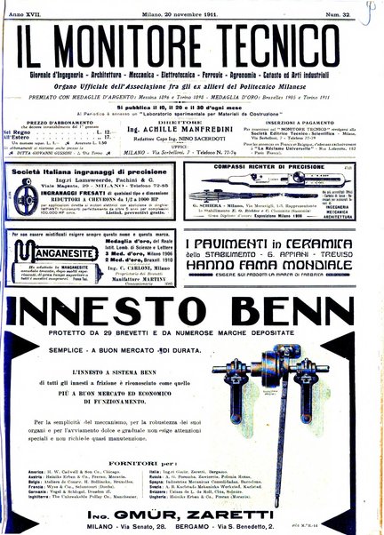 Il monitore tecnico giornale d'architettura, d'Ingegneria civile ed industriale, d'edilizia ed arti affini