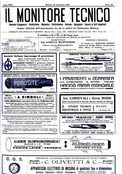 Il monitore tecnico giornale d'architettura, d'Ingegneria civile ed industriale, d'edilizia ed arti affini