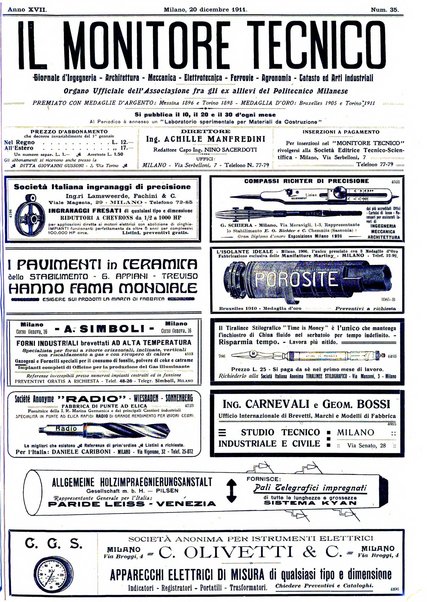 Il monitore tecnico giornale d'architettura, d'Ingegneria civile ed industriale, d'edilizia ed arti affini