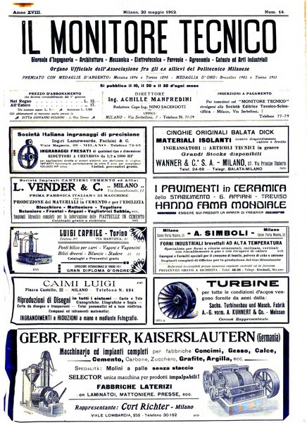 Il monitore tecnico giornale d'architettura, d'Ingegneria civile ed industriale, d'edilizia ed arti affini