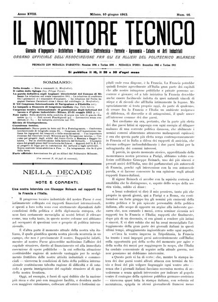 Il monitore tecnico giornale d'architettura, d'Ingegneria civile ed industriale, d'edilizia ed arti affini