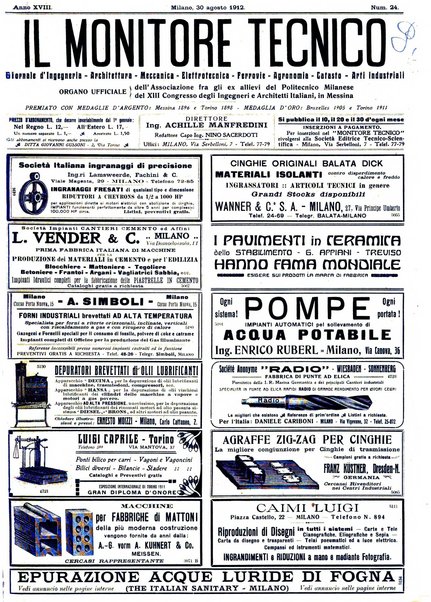 Il monitore tecnico giornale d'architettura, d'Ingegneria civile ed industriale, d'edilizia ed arti affini