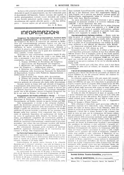 Il monitore tecnico giornale d'architettura, d'Ingegneria civile ed industriale, d'edilizia ed arti affini