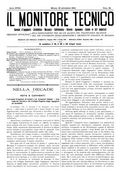 Il monitore tecnico giornale d'architettura, d'Ingegneria civile ed industriale, d'edilizia ed arti affini