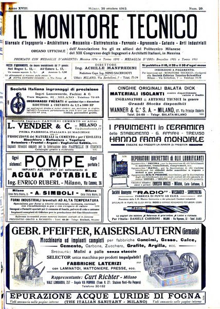 Il monitore tecnico giornale d'architettura, d'Ingegneria civile ed industriale, d'edilizia ed arti affini