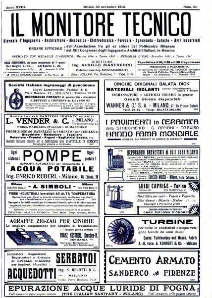 Il monitore tecnico giornale d'architettura, d'Ingegneria civile ed industriale, d'edilizia ed arti affini