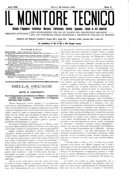 Il monitore tecnico giornale d'architettura, d'Ingegneria civile ed industriale, d'edilizia ed arti affini