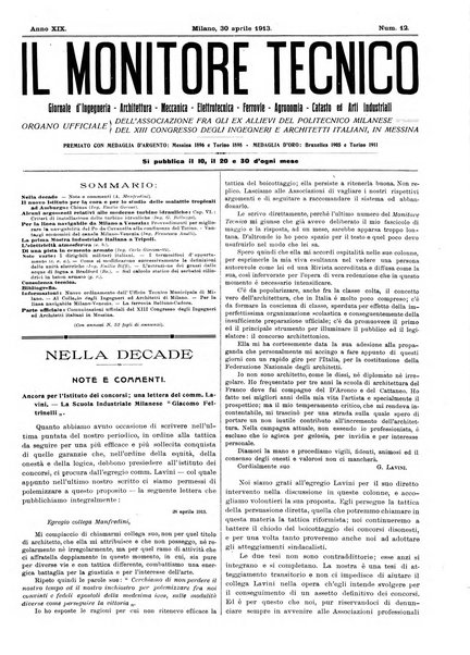 Il monitore tecnico giornale d'architettura, d'Ingegneria civile ed industriale, d'edilizia ed arti affini