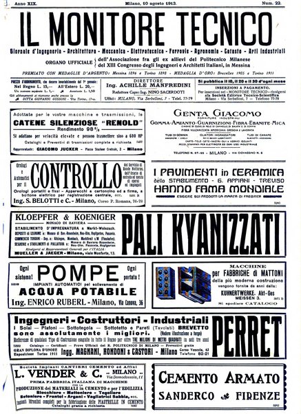 Il monitore tecnico giornale d'architettura, d'Ingegneria civile ed industriale, d'edilizia ed arti affini