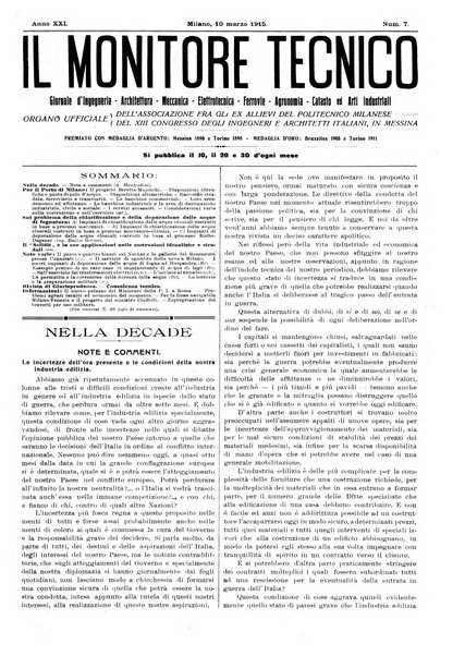 Il monitore tecnico giornale d'architettura, d'Ingegneria civile ed industriale, d'edilizia ed arti affini