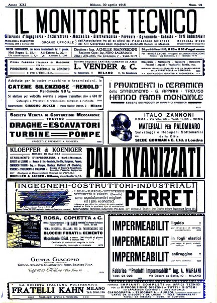 Il monitore tecnico giornale d'architettura, d'Ingegneria civile ed industriale, d'edilizia ed arti affini