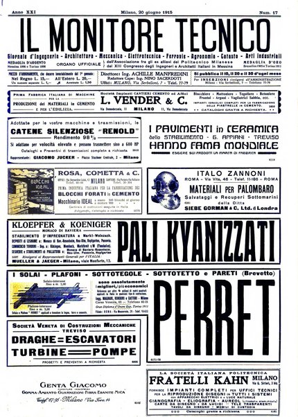 Il monitore tecnico giornale d'architettura, d'Ingegneria civile ed industriale, d'edilizia ed arti affini