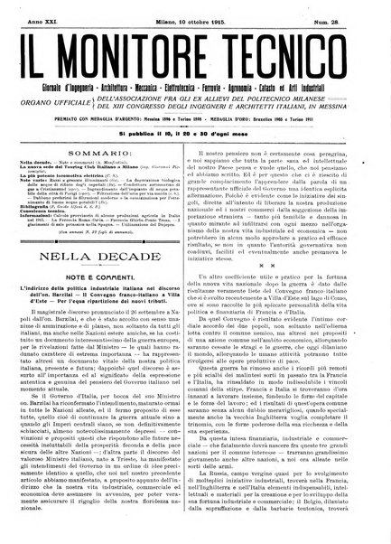 Il monitore tecnico giornale d'architettura, d'Ingegneria civile ed industriale, d'edilizia ed arti affini