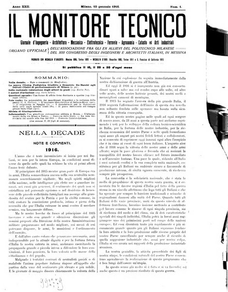 Il monitore tecnico giornale d'architettura, d'Ingegneria civile ed industriale, d'edilizia ed arti affini