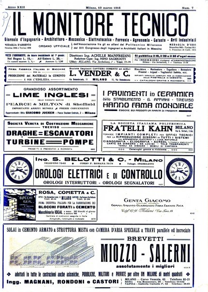 Il monitore tecnico giornale d'architettura, d'Ingegneria civile ed industriale, d'edilizia ed arti affini