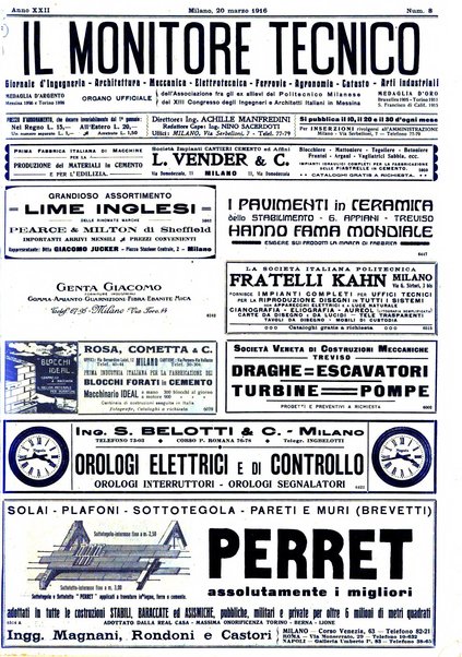 Il monitore tecnico giornale d'architettura, d'Ingegneria civile ed industriale, d'edilizia ed arti affini