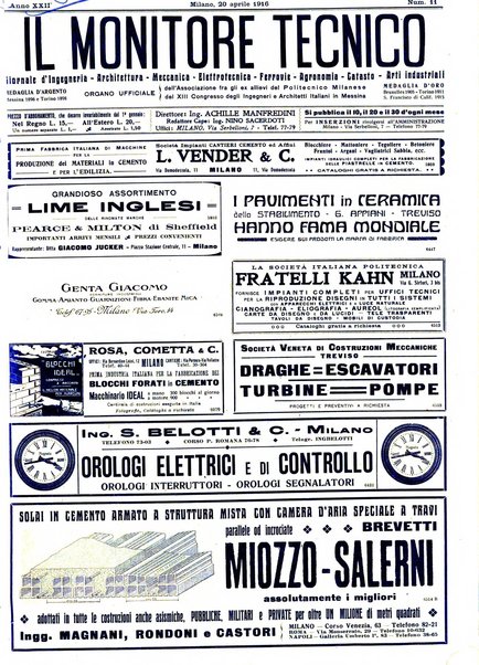 Il monitore tecnico giornale d'architettura, d'Ingegneria civile ed industriale, d'edilizia ed arti affini