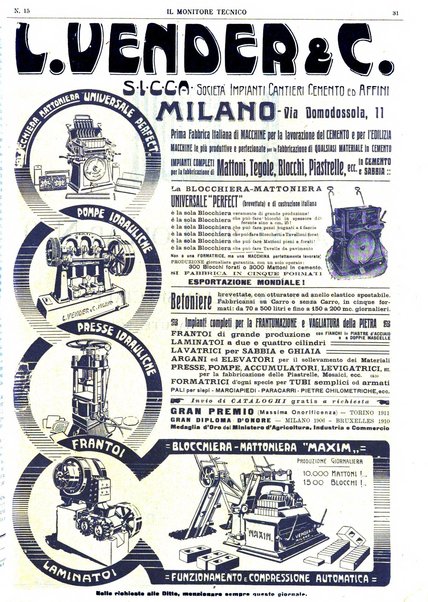 Il monitore tecnico giornale d'architettura, d'Ingegneria civile ed industriale, d'edilizia ed arti affini