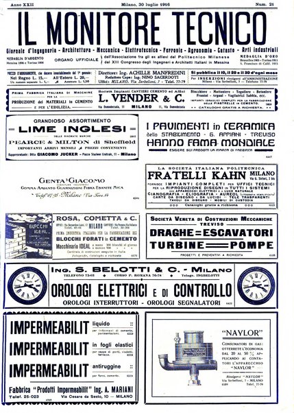 Il monitore tecnico giornale d'architettura, d'Ingegneria civile ed industriale, d'edilizia ed arti affini