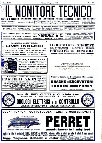 Il monitore tecnico giornale d'architettura, d'Ingegneria civile ed industriale, d'edilizia ed arti affini