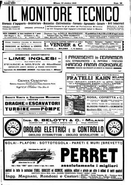 Il monitore tecnico giornale d'architettura, d'Ingegneria civile ed industriale, d'edilizia ed arti affini