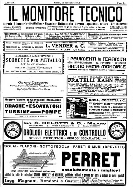 Il monitore tecnico giornale d'architettura, d'Ingegneria civile ed industriale, d'edilizia ed arti affini