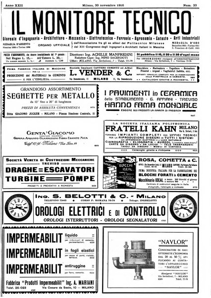 Il monitore tecnico giornale d'architettura, d'Ingegneria civile ed industriale, d'edilizia ed arti affini