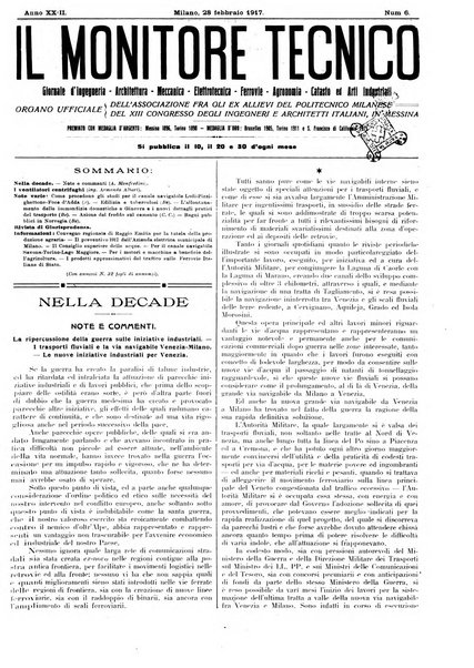 Il monitore tecnico giornale d'architettura, d'Ingegneria civile ed industriale, d'edilizia ed arti affini