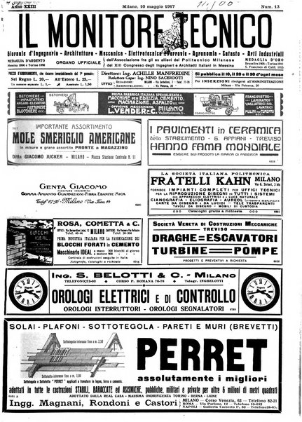 Il monitore tecnico giornale d'architettura, d'Ingegneria civile ed industriale, d'edilizia ed arti affini