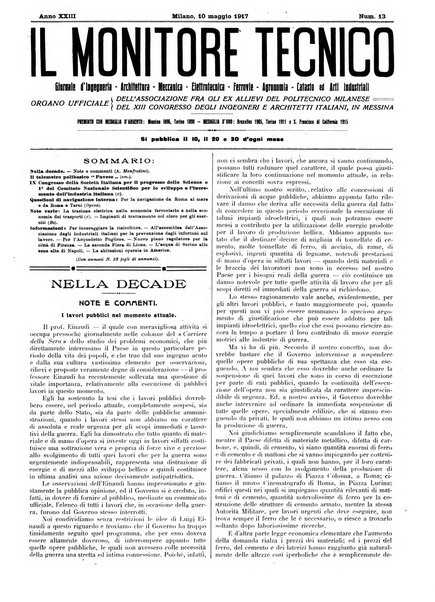 Il monitore tecnico giornale d'architettura, d'Ingegneria civile ed industriale, d'edilizia ed arti affini