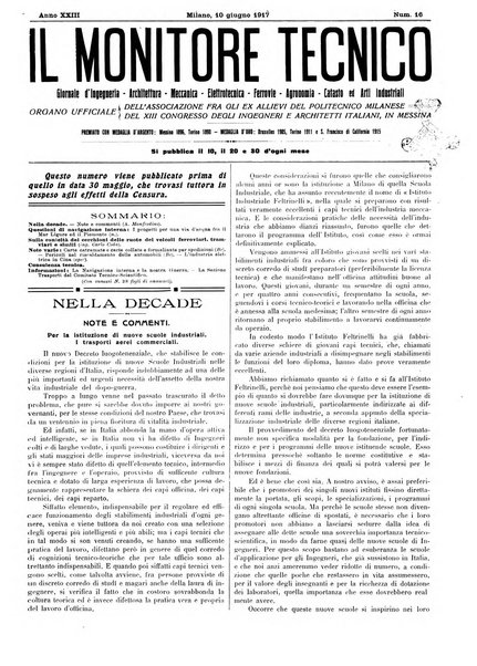 Il monitore tecnico giornale d'architettura, d'Ingegneria civile ed industriale, d'edilizia ed arti affini