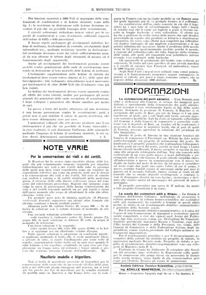 Il monitore tecnico giornale d'architettura, d'Ingegneria civile ed industriale, d'edilizia ed arti affini