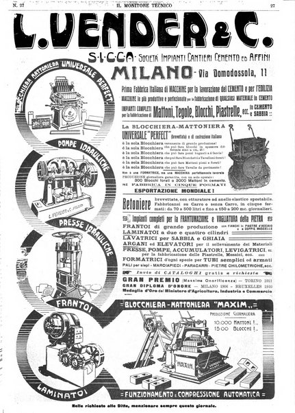 Il monitore tecnico giornale d'architettura, d'Ingegneria civile ed industriale, d'edilizia ed arti affini