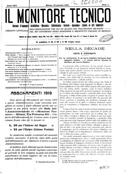 Il monitore tecnico giornale d'architettura, d'Ingegneria civile ed industriale, d'edilizia ed arti affini