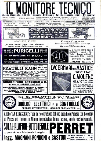 Il monitore tecnico giornale d'architettura, d'Ingegneria civile ed industriale, d'edilizia ed arti affini