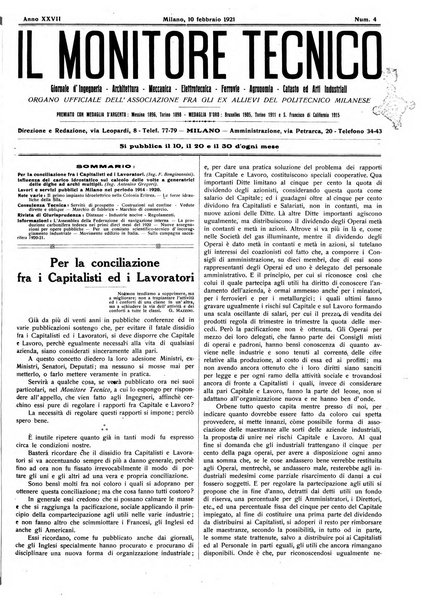 Il monitore tecnico giornale d'architettura, d'Ingegneria civile ed industriale, d'edilizia ed arti affini