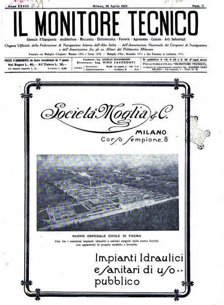 Il monitore tecnico giornale d'architettura, d'Ingegneria civile ed industriale, d'edilizia ed arti affini