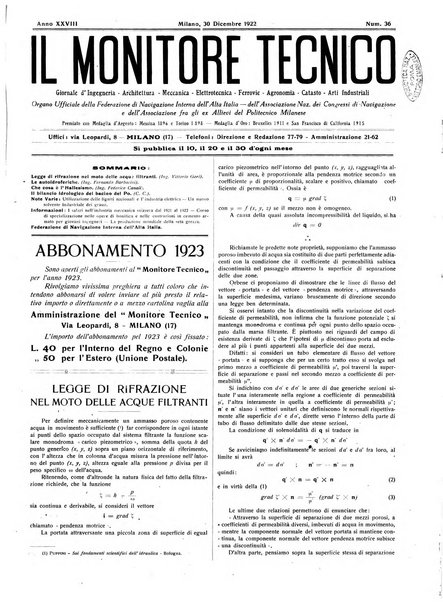 Il monitore tecnico giornale d'architettura, d'Ingegneria civile ed industriale, d'edilizia ed arti affini