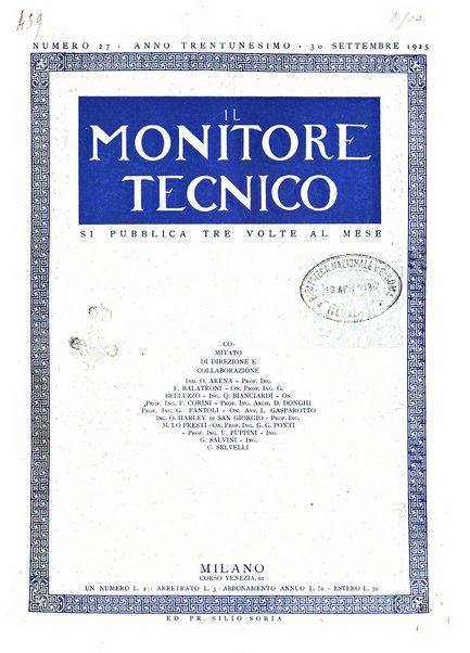 Il monitore tecnico giornale d'architettura, d'Ingegneria civile ed industriale, d'edilizia ed arti affini